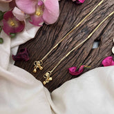 Vriksham Plain Gold Look Alike Little Square Block Style Anklets-G20679